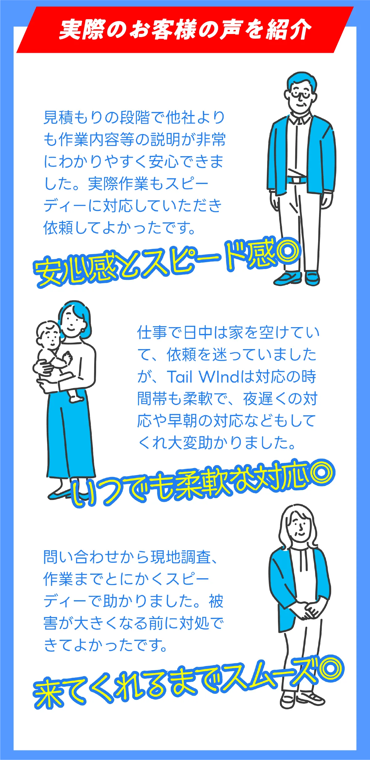 実際のお客様の声を紹介